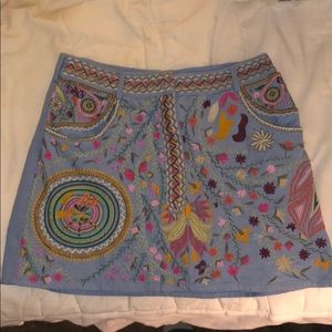 Floral embroidered skirt